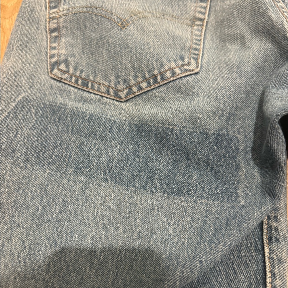 Vintage Levi's Distressed patchwork Blue Straight… - image 3